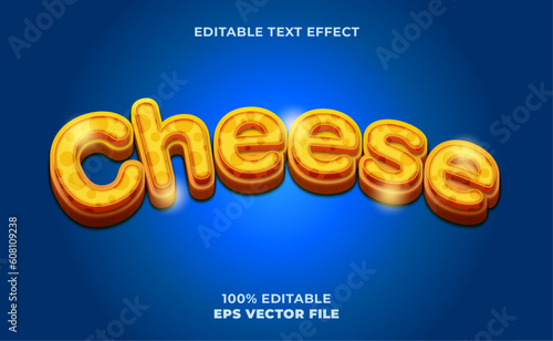 Cheese text effects with blue background