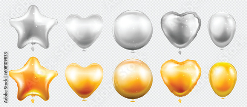 Realistic Luxury Balloons Set