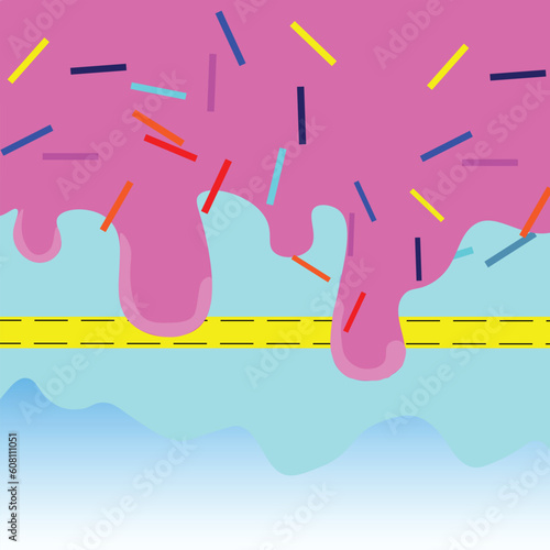 sweet bubble gum cake background for valentine