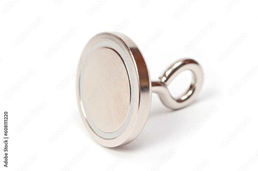 Powerful neodymium search magnet in the shape of a puck in a steel case with directional action. Powerful neodymium search magnet in the shape of a puck in a steel case with directional action.
