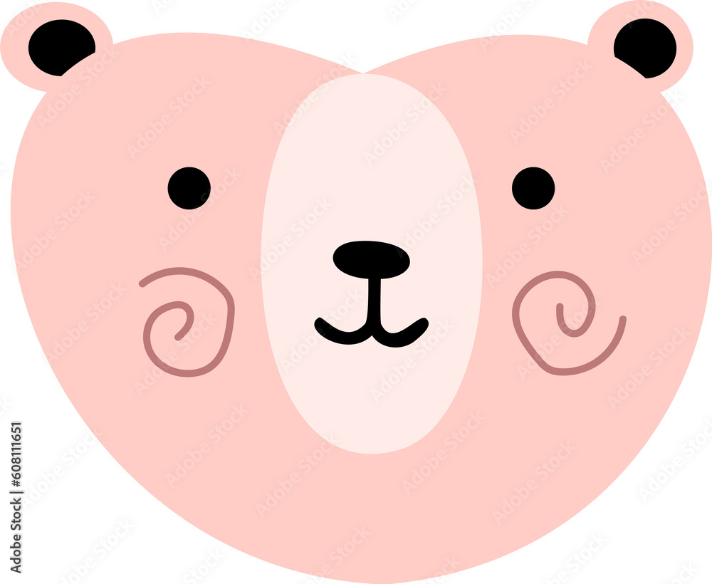 Fototapeta premium Bear head animal . Vintage style .