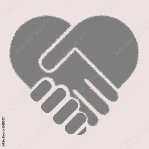 Handshake symbol forming a heart vector icon eps 10. Hands shaking.