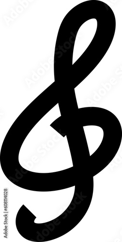 G clef vector icon. Music sign simple isolated illustration.