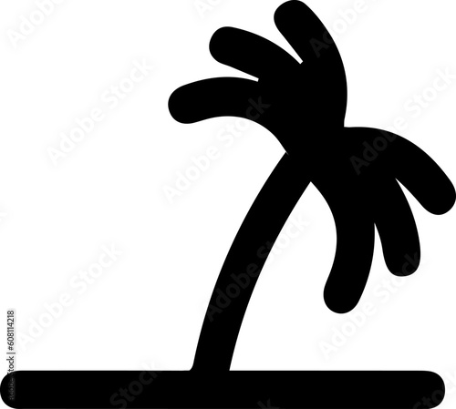 Coconut palm tree vector icon eps 10. Summer holiday simple silhouette symbol.