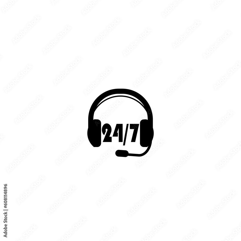 24 7 support icon. 24 7 customer service glyph icon isolated on white background 24 7 support icon. 24 7 customer service glyph icon isolated on white background
