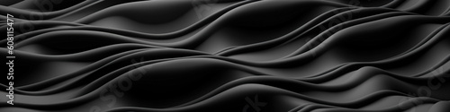 Empty Black Scene Banner. Modern, Minimalistic, Abstract Presentation Template, Advertising Space with 3D Surface, Design Shapes and Lines. Generative AI