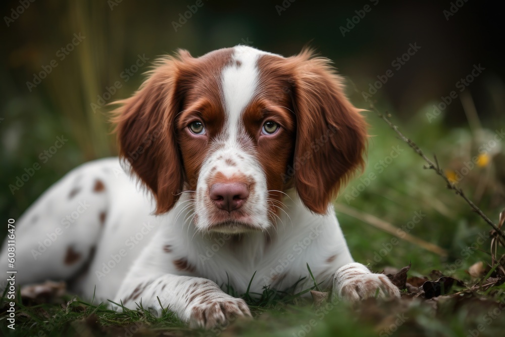 Portrait of a beautiful Welsh springer spaniel dog. Ai generated