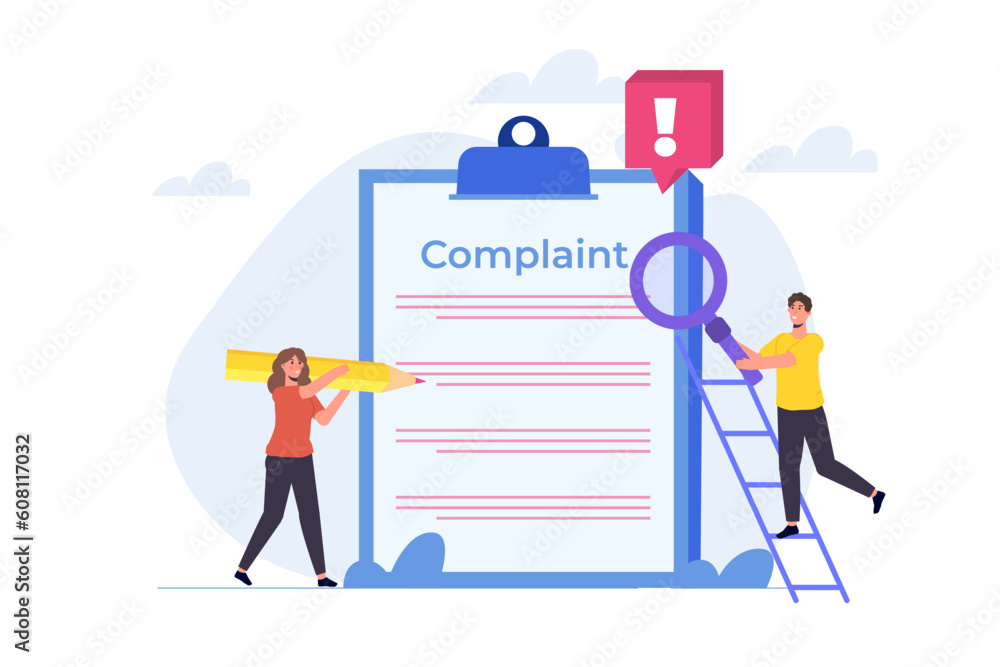 Сomplaint form online concept. Vector illustration. Сomplaint form online concept. Vector illustration.