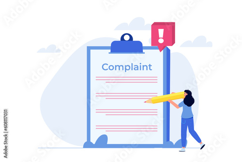 Сomplaint form online concept. Vector illustration.