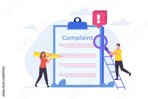 Сomplaint form online concept. Vector illustration.
