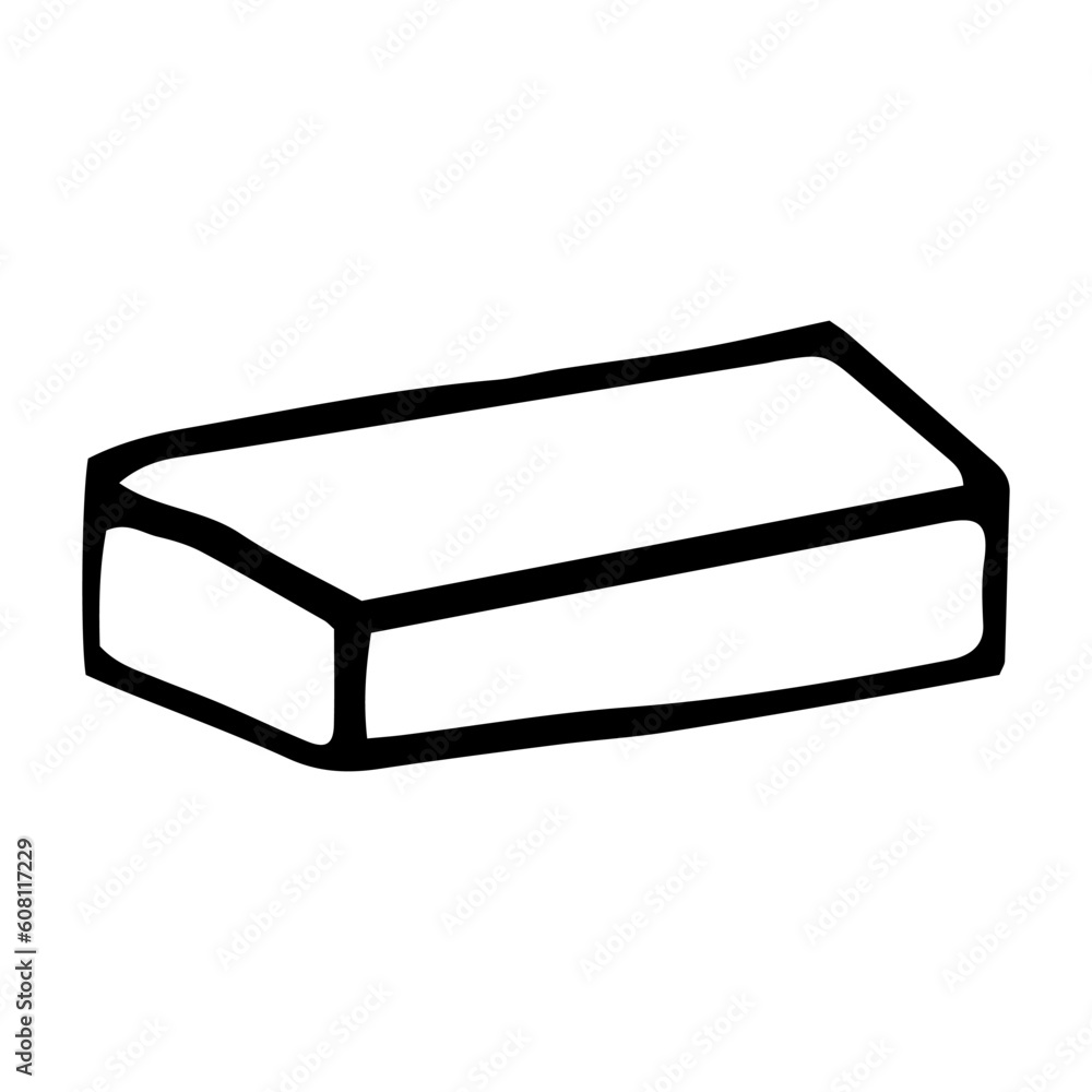 eraser hand drawn in doodle style. icon, sticker. eraser hand drawn in doodle style. icon, sticker.