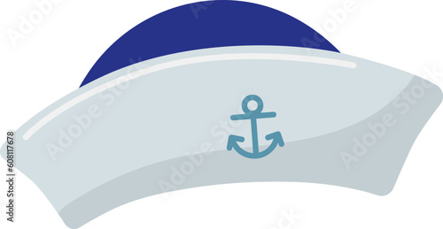 Ocean uniform hat on white background. Vector illustration.