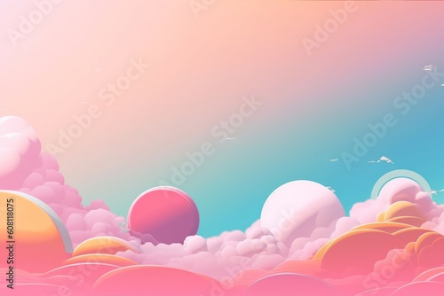 Captivating Graphic Illustration with Sweet Pastel Background and Ample Copy Space, Generative AI.