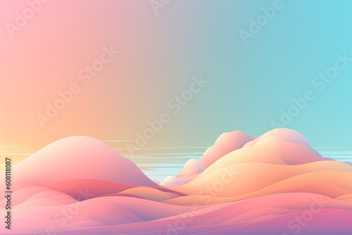 Captivating Graphic Illustration with Sweet Pastel Background and Ample Copy Space, Generative AI.