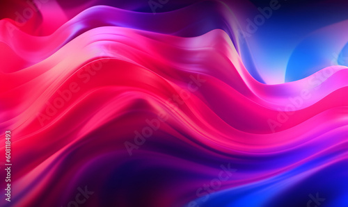 Wallpaper Mural Abstract colorful glowing pink red and blue neon color wavy turbulent surface panoramic banner abstract background. Glowing gradient curled swirling linear rainbow pattern backdrop Torontodigital.ca
