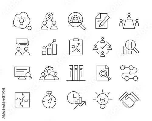 Workflow Icons - Vector Line. Editable Stroke.