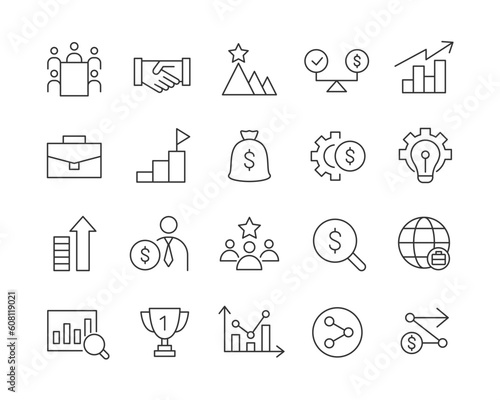 Business Icons - Vector Line. Editable Stroke.