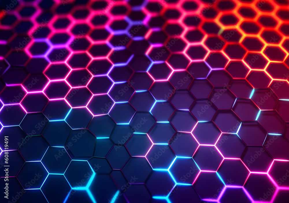 Neon Honeycomb texture background Neon Honeycomb texture background