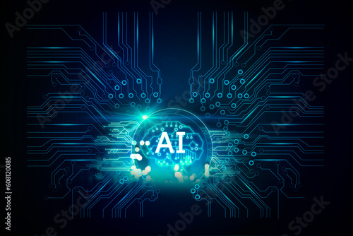 human create AI brain intelligent ai technology digital graphic design electronics AI machine learning of robot science and artificial intelligence technology innovation and and futuristic