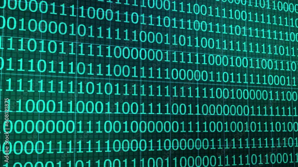 Binary Code - Hex Code - Digital Modern Display Programming and Futuristic Concept Animation on Black Background. Concept of code security, binary code on screen display. Binary Code - Hex Code - Digital Modern Display Programming and Futuristic Concept Animation on Black Background. Concept of code security, binary code on screen display.