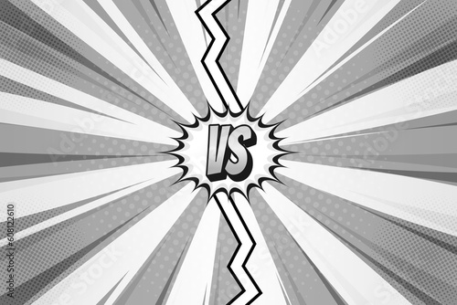Blank white comic pop art competitive versus background template