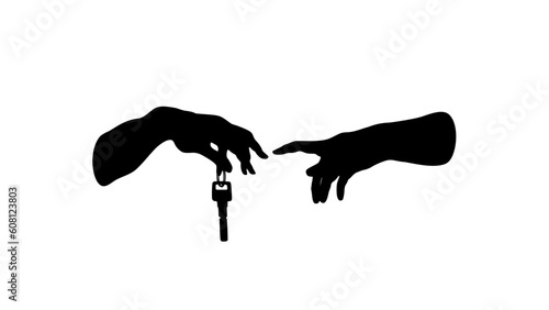 Hand giving a house key
