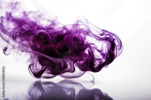 Purple Smoke On White Background. Generative AI