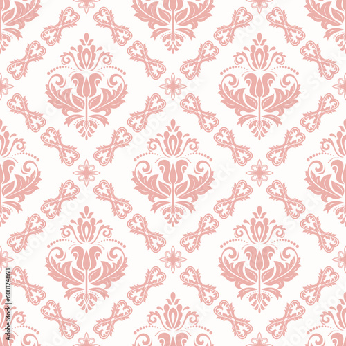 Orient vector classic pattern. Seamless abstract background with vintage pink elements. Orient pattern. Ornament for wallpapers and packaging