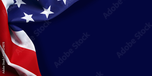 United States Flag On blue Background- American flag for Memorial Day, 4th of July, Labour Day