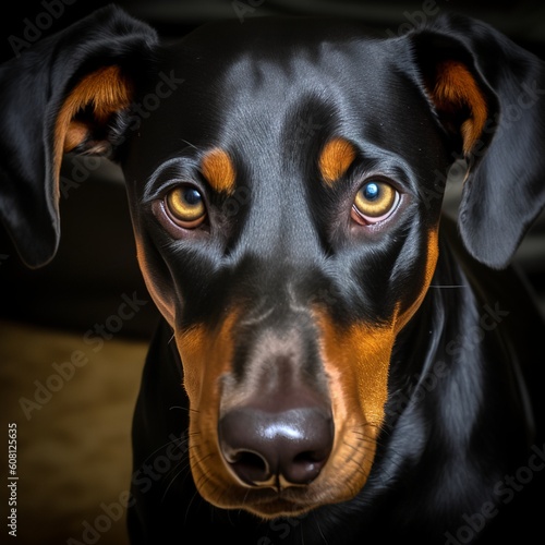 Affectionate Doberman with Expressive Eyes