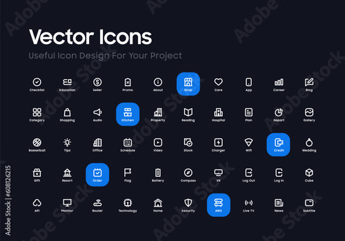 Basic Vector Icon Set For Simple User Interface Design Purpose