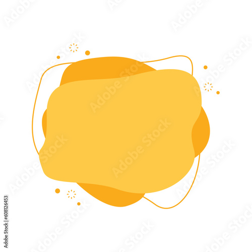 pastel orange flat abstract blob element isolated on white background