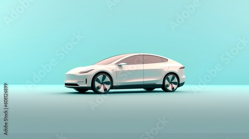 A sleek, modern EV against a clean, minimalistic background. This image represents the intersection of technology and sustainable transportation solutions, hinting at a greener future. Generative AI © TensorSpark