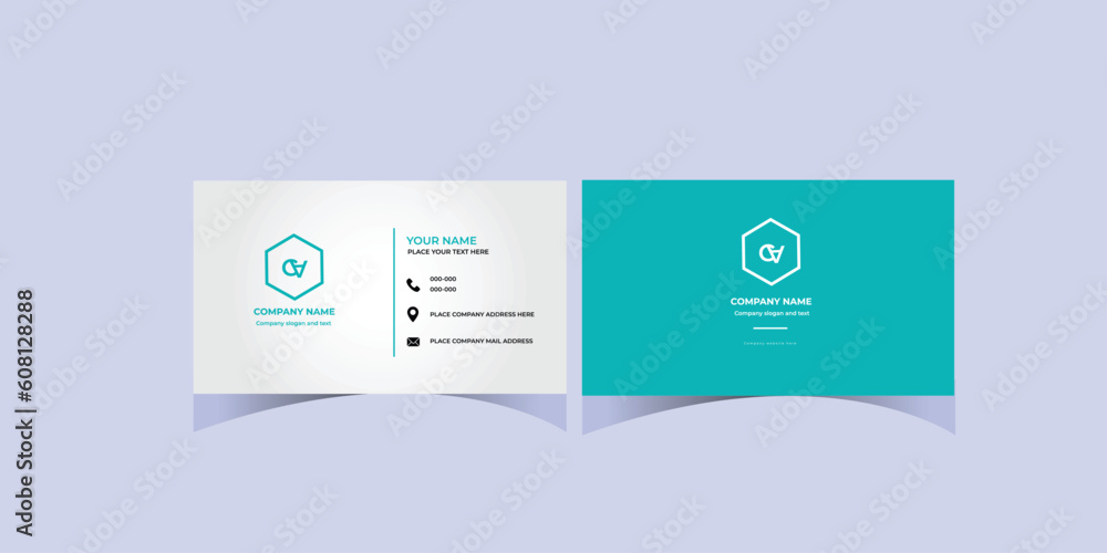 Naklejka premium modern business card or awesome visiting card template 