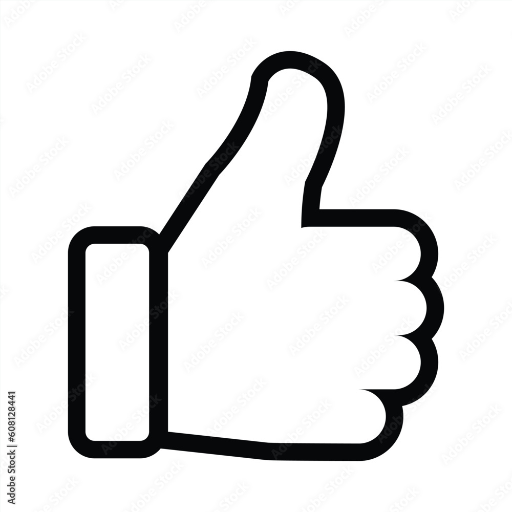 Thumb up icon. Thumb up line icon. Like sign and symbol. Vector illustration. Thumb up icon. Thumb up line icon. Like sign and symbol. Vector illustration.