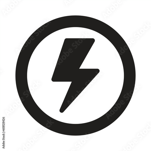 Lightning icon. Lightning bolt icon sign and symbol for apps and websites with transparent background.