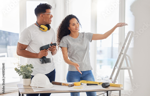 Εκτύπωση καμβά Maintenance, planning and diy with a couple in their new house together for a remodeling project