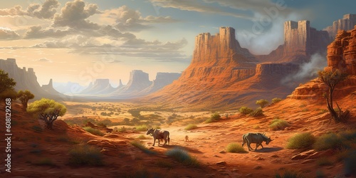 AI Generated. AI Generative. Wild west western texas arizona mexico native american indian landscape outdoor. Graphic Art