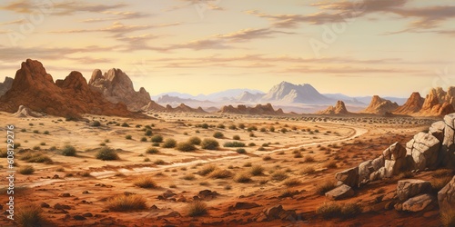 AI Generated. AI Generative. Wild west western texas arizona mexico native american indian landscape outdoor. Graphic Art