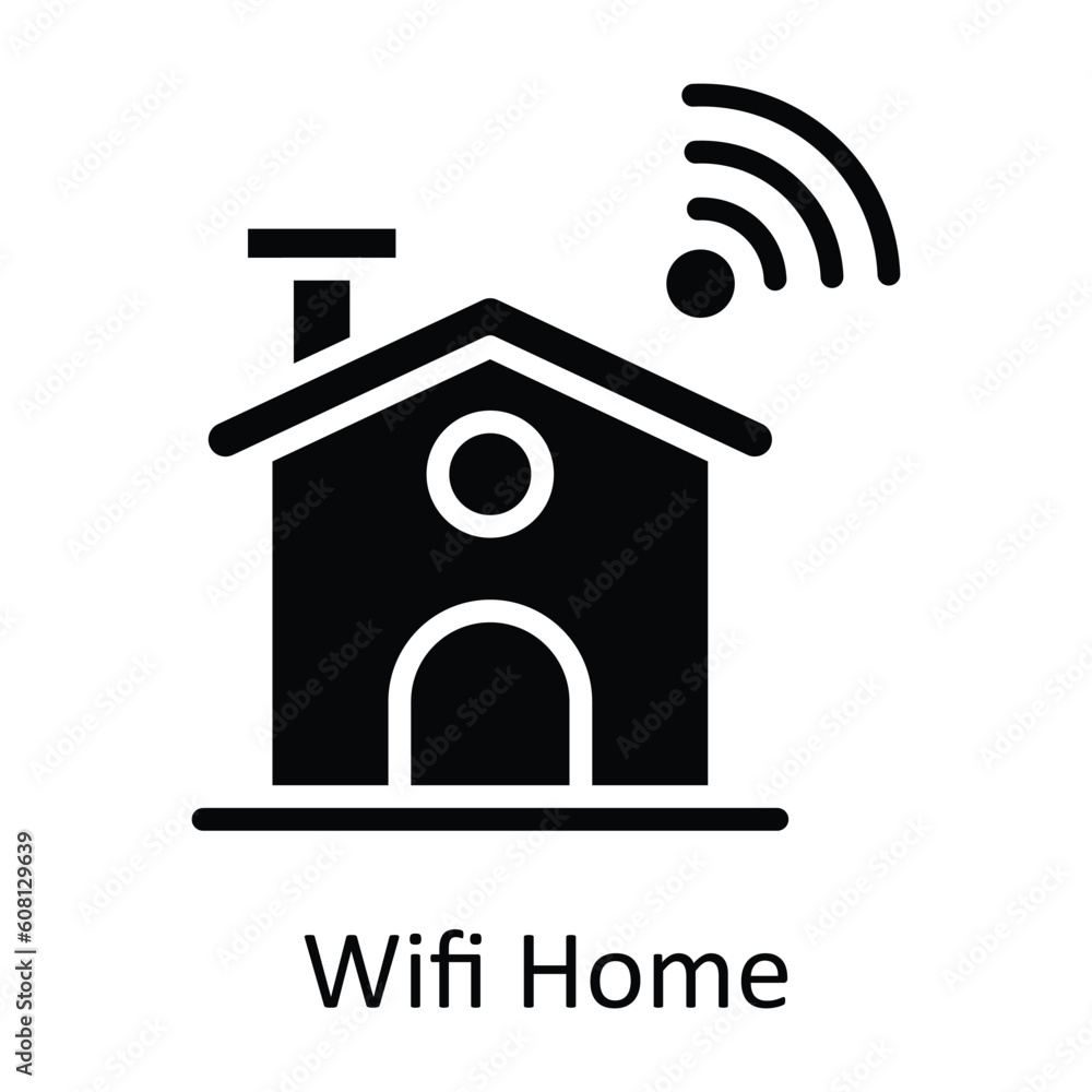 Wifi Home Vector Solid Icon Design illustration. User interface Symbol on White background EPS 10 File Wifi Home Vector Solid Icon Design illustration. User interface Symbol on White background EPS 10 File