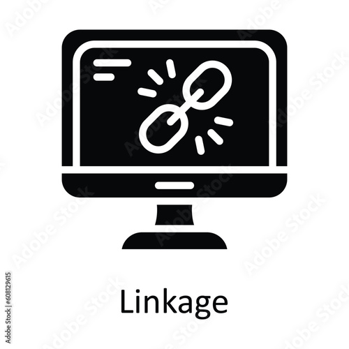 Linkage Vector  Solid Icon Design illustration. User interface Symbol on White background EPS 10 File