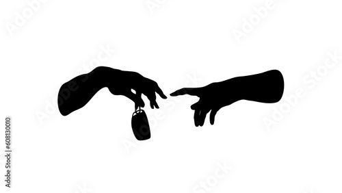 Hand giving a car key