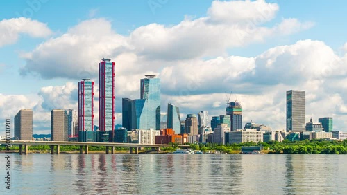 Timelapse 4k of Yeouido Park is a large recreational area located on Yeouido Island in the central part of Seoul.Many people in the city come to rest and enjoy strolling around.