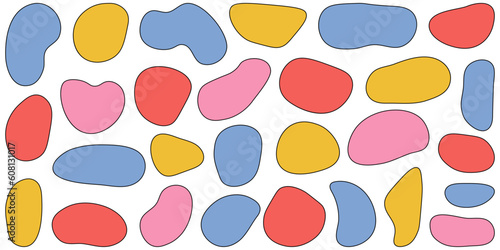 Shape set y2k style for banner. Y2k aesthetic.Shape set y2k style for decoaration.Simple shapes.Shape set y2k style for poster.Trendy 90s.Trendy geometric forms.