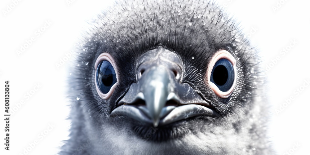 AI Generated. AI Generative. Photo illustration of little baby penguin cute funny face. Graphic Art