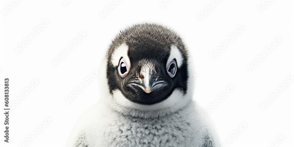 AI Generated. AI Generative. Photo illustration of little baby penguin cute funny face. Graphic Art AI Generated. AI Generative. Photo illustration of little baby penguin cute funny face. Graphic Art