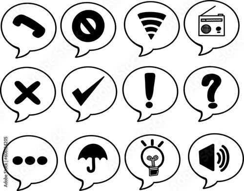emoji box speech bubble vector set 

