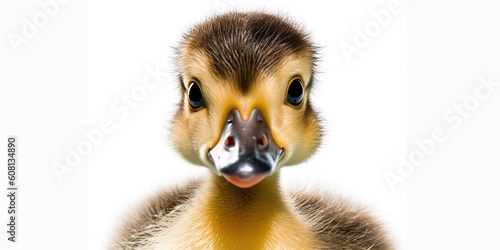 AI Generated. AI Generative. Photo realistic illustration of baby little duck face portrait. Graphic Art
