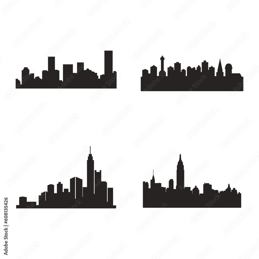 Silhouette of a city decoration vector. Vector illustration beauty  silhouette city