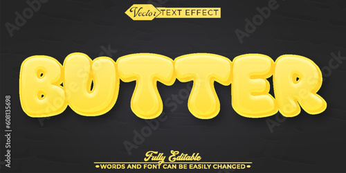 Yellow Cartoon Melting Butter Editable Text Effect Template